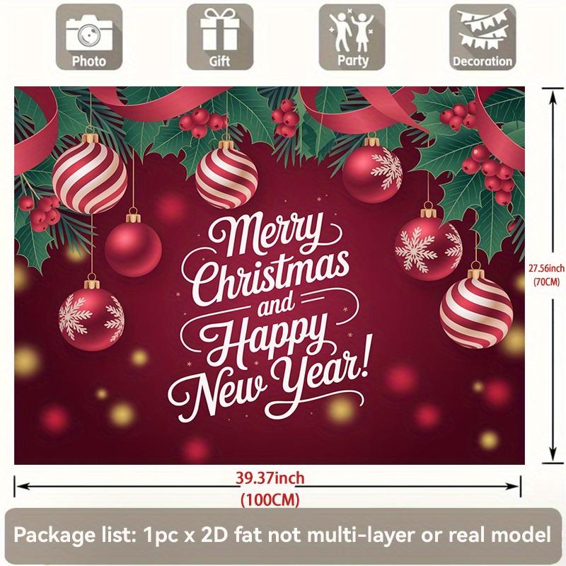 2D Plan 1 Merry Christmas and Happy New Year Banner - Festive Wall Decoration