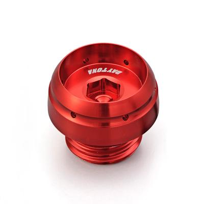 Bouchon de réservoir de moto Daytona 98399 en aluminium usiné avec joint torique pour prévenir les actes de vandalisme, Fraisé