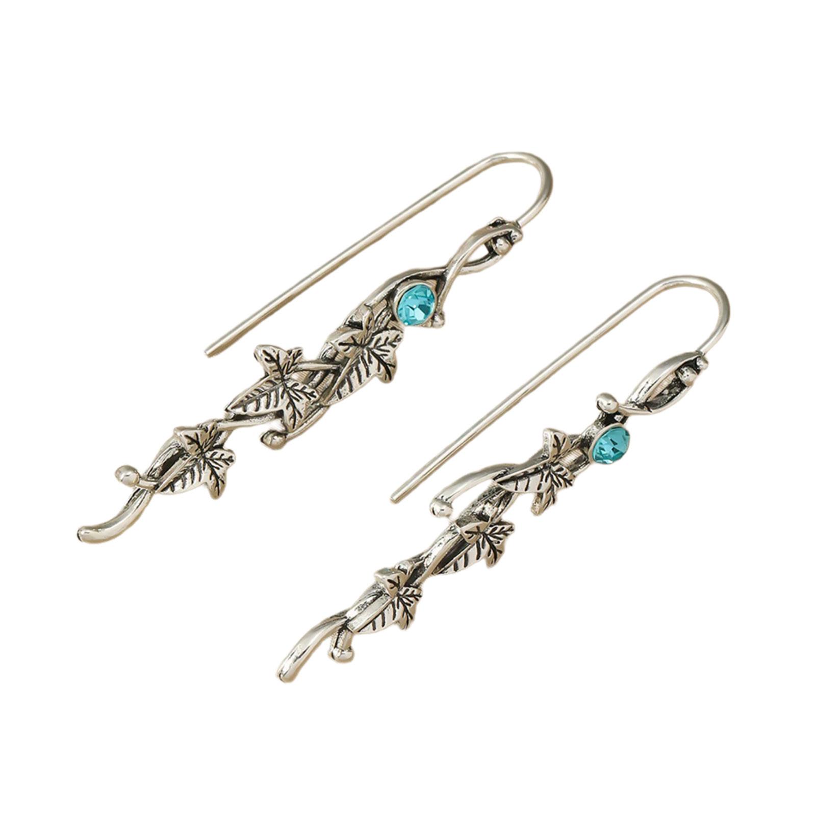 

Элегантные серьги-подвески в форме листа из кристаллов Гипоаллергенные Модные металлические украшения для ушей для женщин и девушек светло-синий