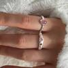 2023 Irregular Pink Heart Zircon Open Ring for Women - Sweet, Cool, Niche Design