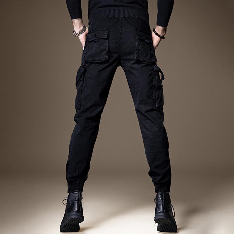 American Style Men's Buttoned Overalls: Thin, Functional, Tactical, Unisex Casual Pants with Cuffs