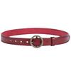 Red Vintage Leather Belt Women 2-4cm Wide Pin Buckle Fits Jeans
