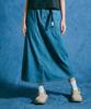 Columbia University Sl-Label Belted Denim Long Skirts Light Denim