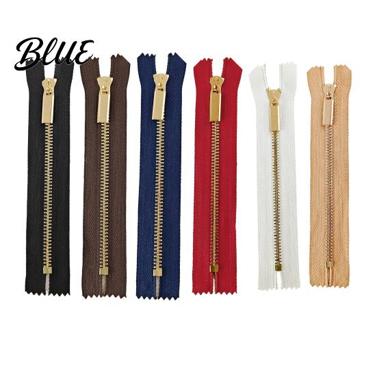 Metal Zipper Set 20Pcs Teeth Non Separating Zipper, Heavy Duty Closed-End DIY Sewing Replacement, Short Tape for Purses Handbags Pockets Wear