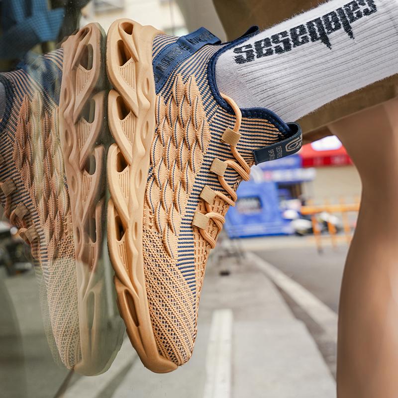 2025 Running Sneakers Newest Breathable Comfort For Men Low Top Large Size Men's Sports Increase Shoes Mesh Jogging Casual