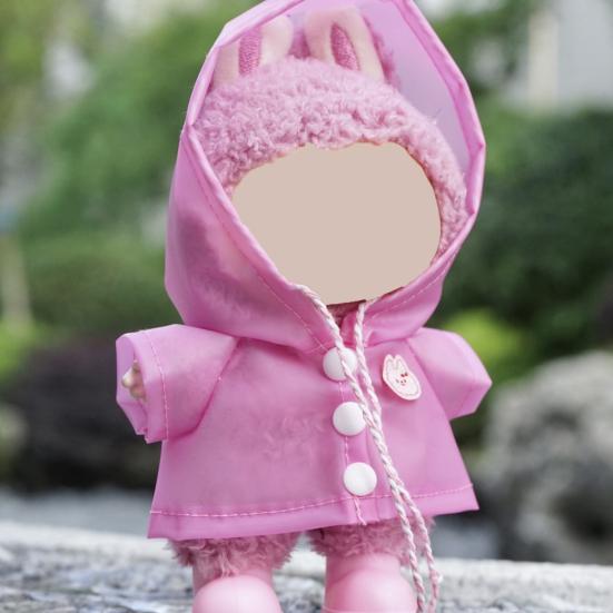 17cm Doll Raincoat Hooded Cape Small Animal Rainwear Waterproof Doll Clothes Gift for Birthday Display Collector