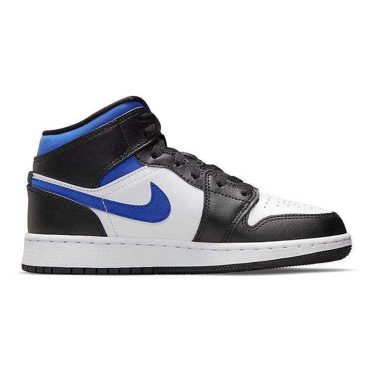 (GS) Air Jordan 1 Mid 'White Black Racer Blue' Kids' 554725-140