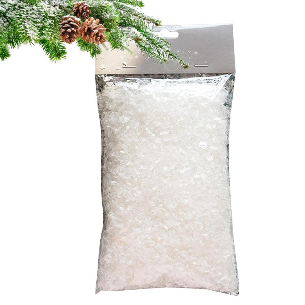 50g Christmas Fake Snow Decor Christmas Artificial Dry Snow Powder Christmas Party Decoration Fluffy Fake Snowflakes Decor Props