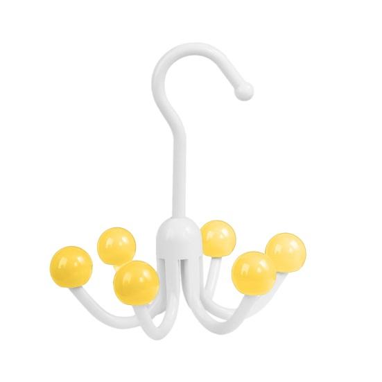 Clothes Hooks with 6 Claws Strong Load-bearing 360-Degree Rotatable Easy to Install Underwear Bags Hanger Closet Organizer