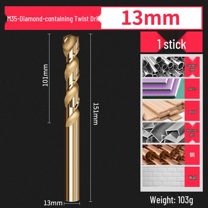 Cobalt-Enhanced Extended Length Twist Drill Bit Set - Super Hard Stainless Steel Alloy, 4.2mm.
