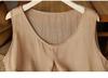 Retro Embroidered Sleeveless Ramie Top - Thin, Breathable, Versatile Summer Base Layer Vest for Women