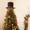 Christmas Snowman Hat Kit Large Snowman Top Hat Felt Carrot Nose Xmas Tree Topper Dress Up Props for Family Fun