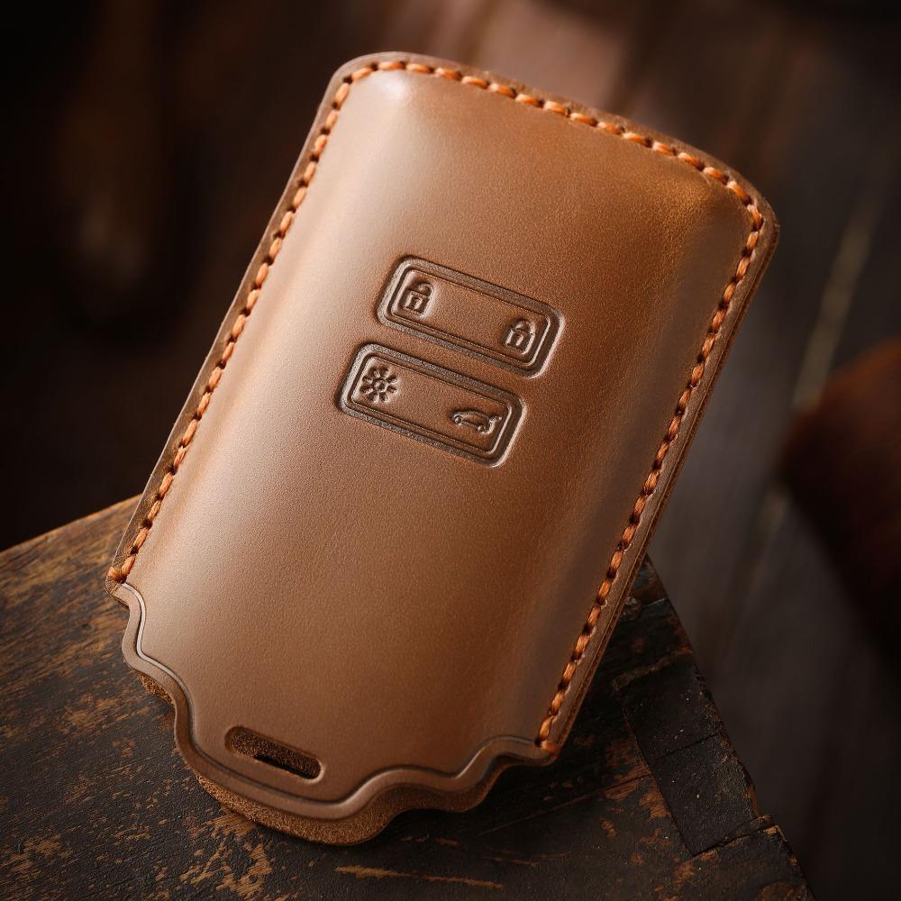 Vintage Leder Schlüsselhülle für Renault Kadjar Koleos Autoschlüsselanhänger Schutzhülle