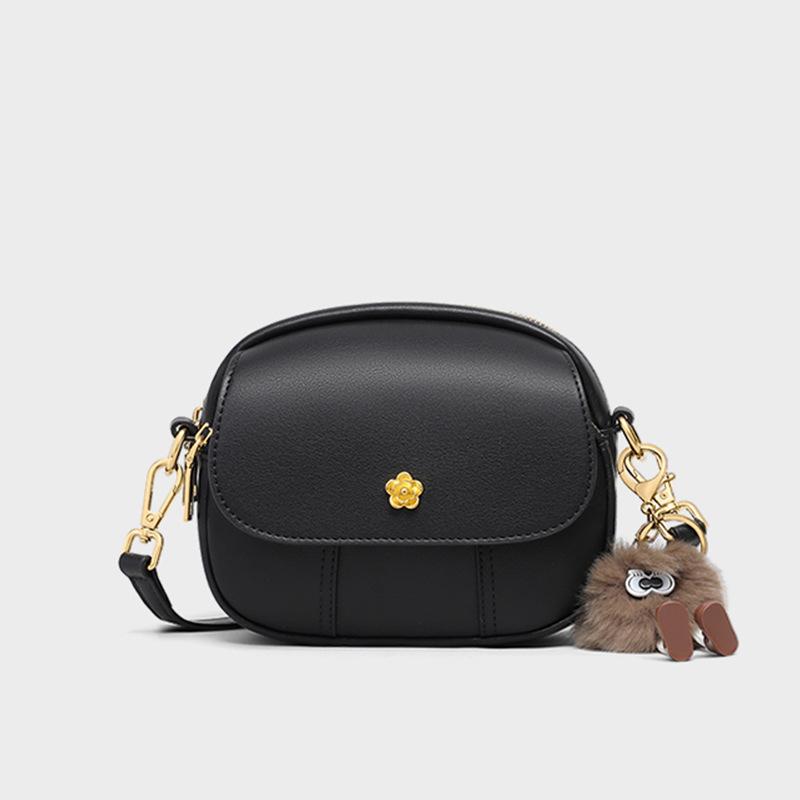 Women's Bag, Leather Shoulder Messenger Bag, Small Bag, Mobile Phone Small Round Bag.