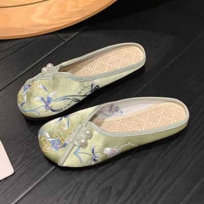 Slippers Woman Ethnic Style Baotou Slippers for Women with Soft Soles Vintage Women's Sandals Women's Home Slippers Outside
