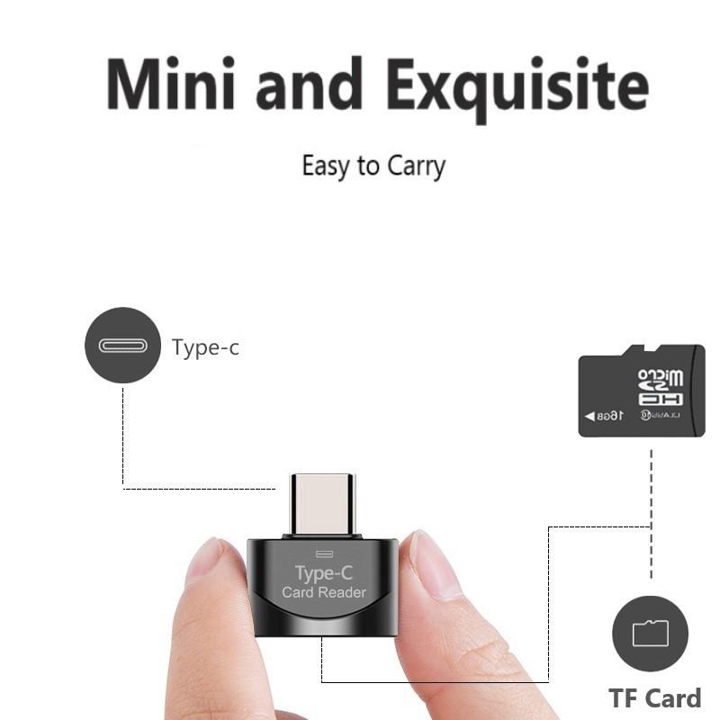 USB Type C To Micro-SD TF Adapter OTG Cardreader Portable Mini Card Reader Smart Memory Card Reader For Laptops Mac book Samsung