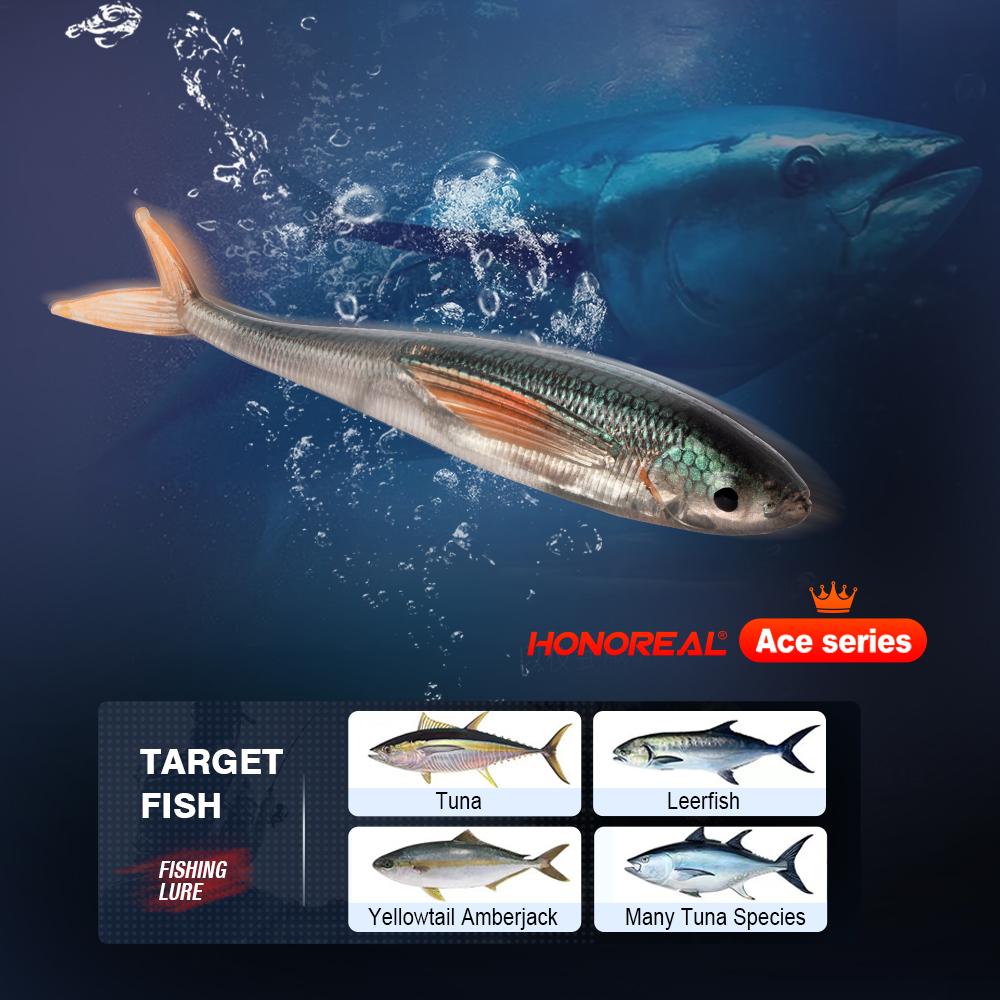HHONOREAL 100mm 12g Floating Soft Plastic Fishing Lures Artificial Pinfish Lure with Inner Laser Color