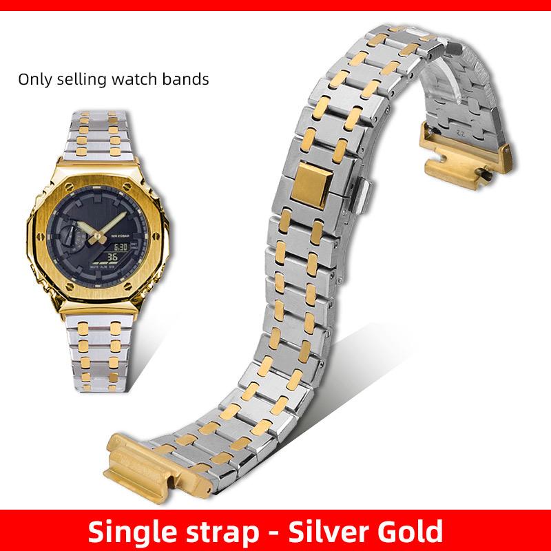 GA2100 Stainless Steel Watch Strap Metal Case For Casio G-SHOCK GA-2100 GA-2110 GA-B2100 Modified Bezel Watch Band Bracelet 16mm