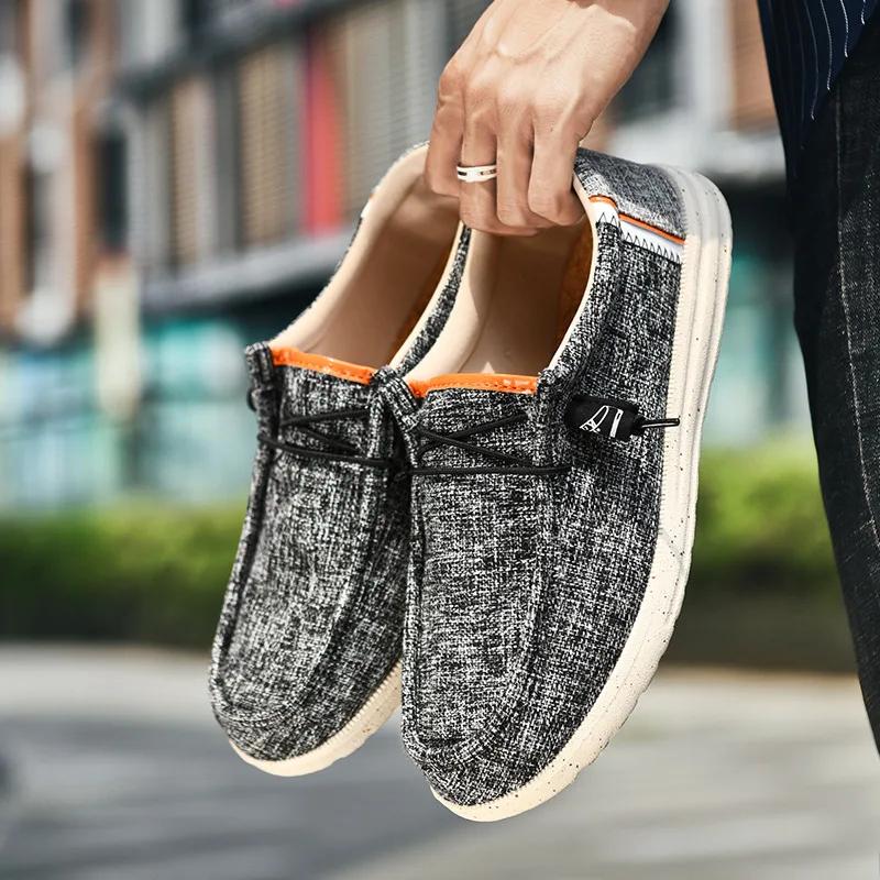 Fashion Large Men's Casual Shoes for Spring, Breathable and Lightweight Canvas Shoes, Fashionable Soft Soled and Non Slip Cloth Shoes