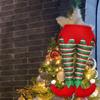 Christmas Decorations Elf Stuffed Legs Stuck Christmas Tree Topper Ornaments Santa Claus Elf Leg Christmas Decor For Home