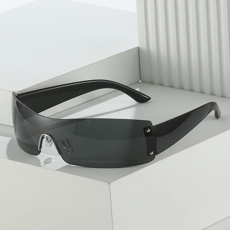 Frameless Sunglasses, Personalized One-Piece Glasses, Hip-Hop One-Piece Sunglasses For Women