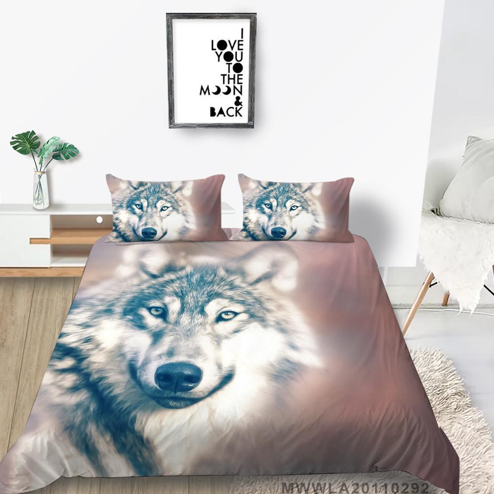 2023 neue stil Home Textilien Wolf Drucken Hause Bett Kleidung Kühlen Bettbezug-set Mann Junge Einzel Bett Set Highend mikrofaser Bett Abdeckung