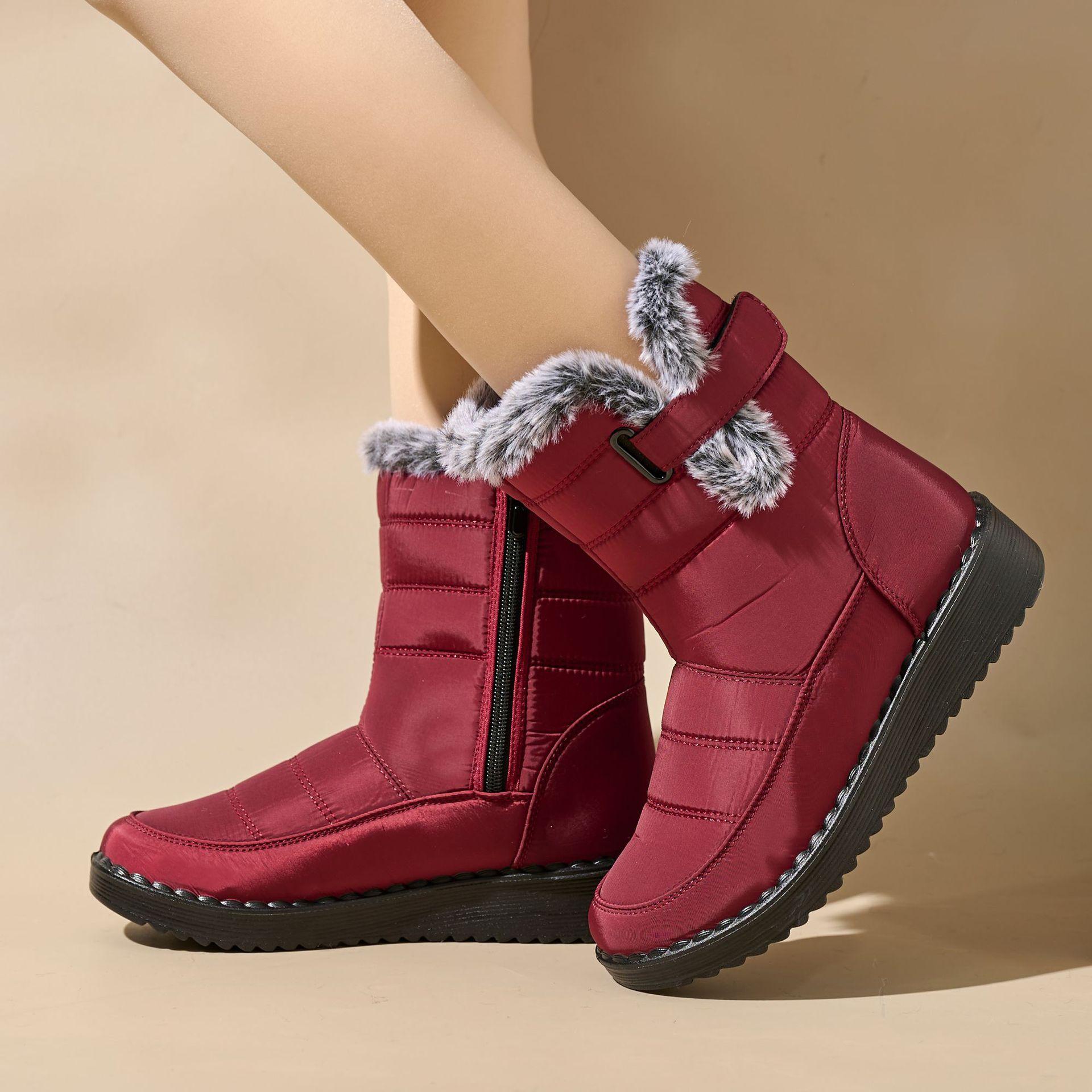 

Winter Oversized Women s Shoes with Plush and Thick Snow Boots Women s Cold Resistant and Warm Cotton Shoes Northeast Outdoor Cotton Boots 44