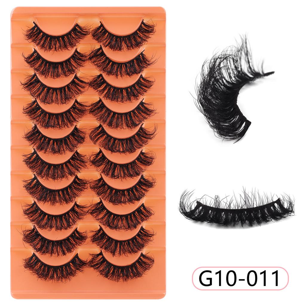 10 Pairs Of Thick Fried False Eyelashes Simulation Multi-Layer Natural Slender Curled Eyelashes