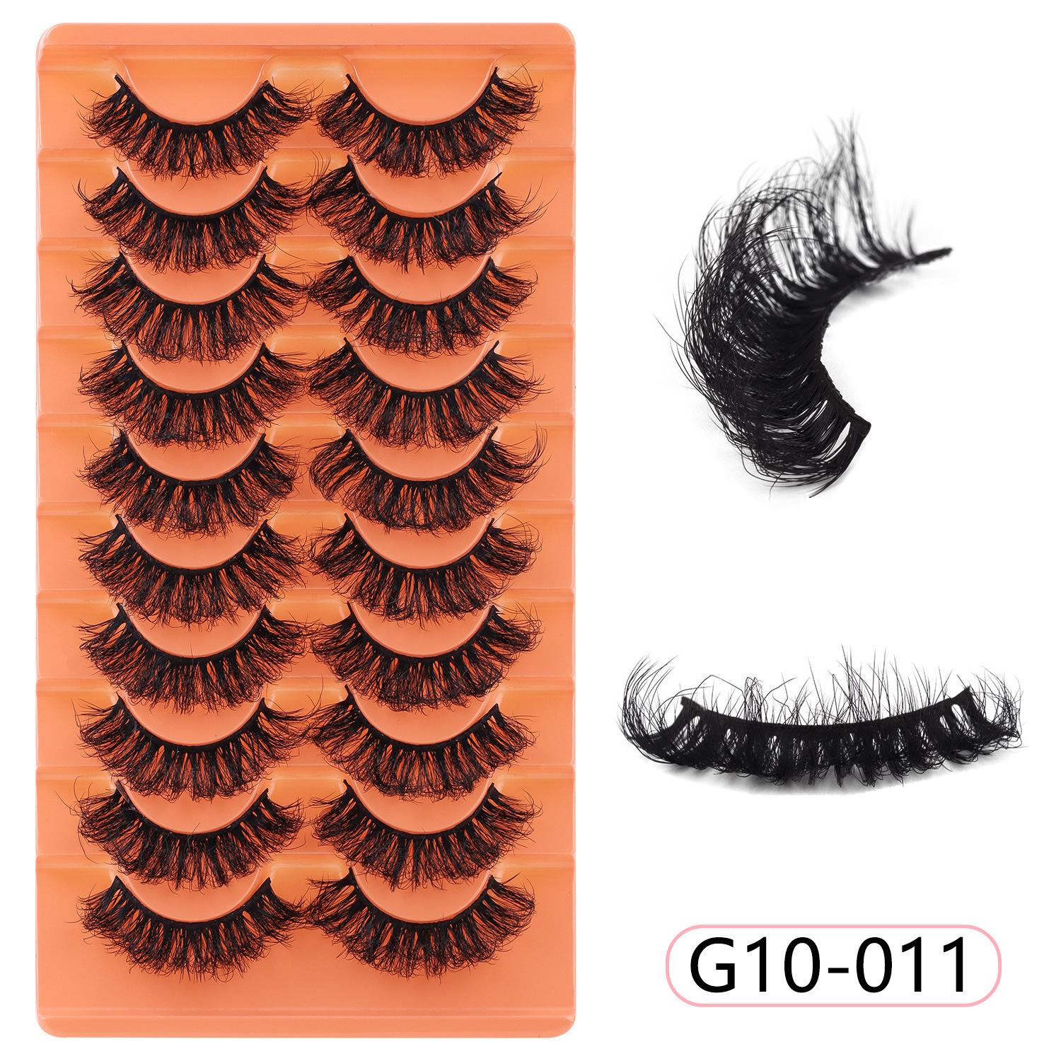 

10 пар густых жареных накладных ресниц, имитация многослойных натуральных тонких завитых ресниц