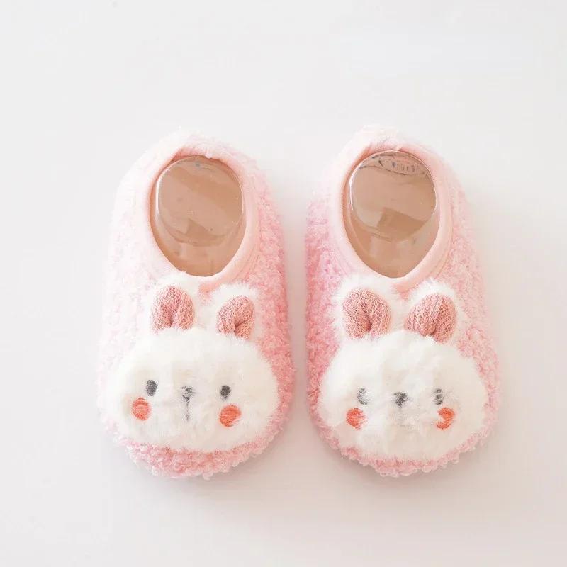 Winter Warm Baby Slippers Toddler Plush Floor Sock Shoes Boys Girl Children Soft Anti-slip Walking Shoes Indoor Home Kids Shoes
