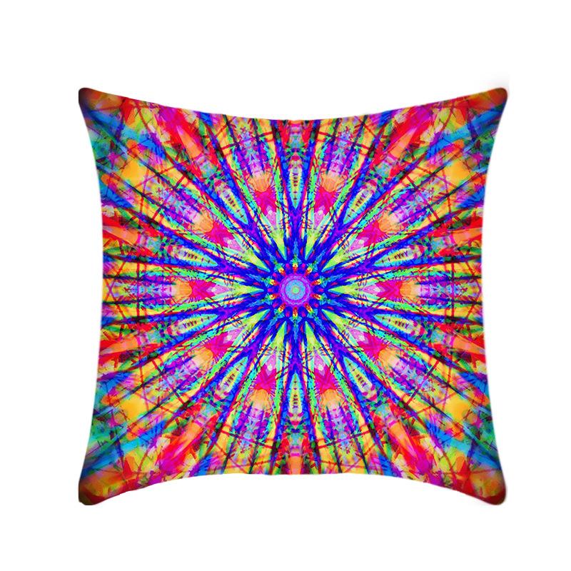 Spliced Colorful Mandala Traditional Ethnic Pattern Car Throw Pillows, Sofa Bay Window Pillow Covers and Cushions