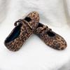 Retro Leopardendruck Innenhöhe Erhöhung Französische Mary Jane Schuhe Damen Frühling und Herbst neue Klettverschluss Ballerinas