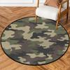 Military Camouflage Round Rug,Washable Soft Circular Floor Mat, Non Slip Low Pile Area Rugs Kids Room Bedroom Bathroom Laundry