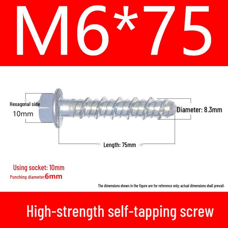 High-Strength Self-Drilling Concrete Anchor Bolt with Self-Anchoring Point and Special Cutting Head