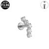 G23 Titanium Zirconia Ear & Lip Stud with Micro-inlaid Zirconia