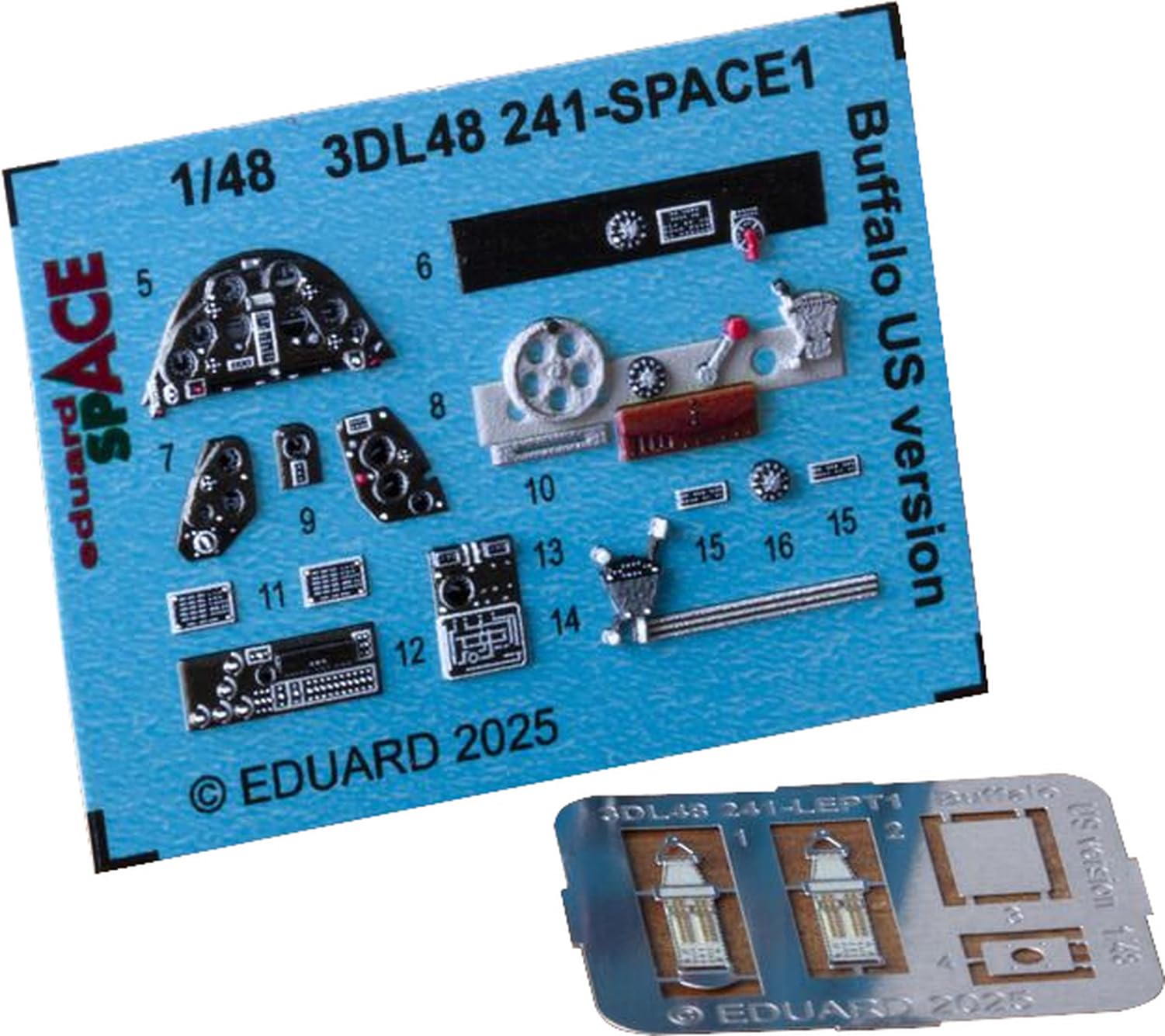 

Eduard 1/48 Космический Brewster Buffalo Американский военный тип Интерьер 3D Декаль с Набором Фототравления (для Тамии) Декаль для пластиковой модели EDU3DL48241 (Самолет)