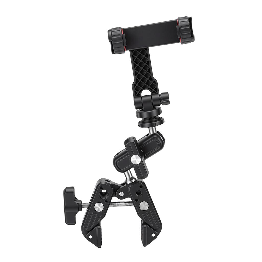 Cycling Camera Clamp Lightweight Double Head Aluminum Alloy Bike Camera Mount for Action Camera Phone