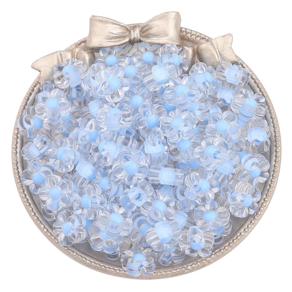 50Pcs 12mm Clear Acrylic Flowers Beads Loose Spacer Beads for Jewelry Making