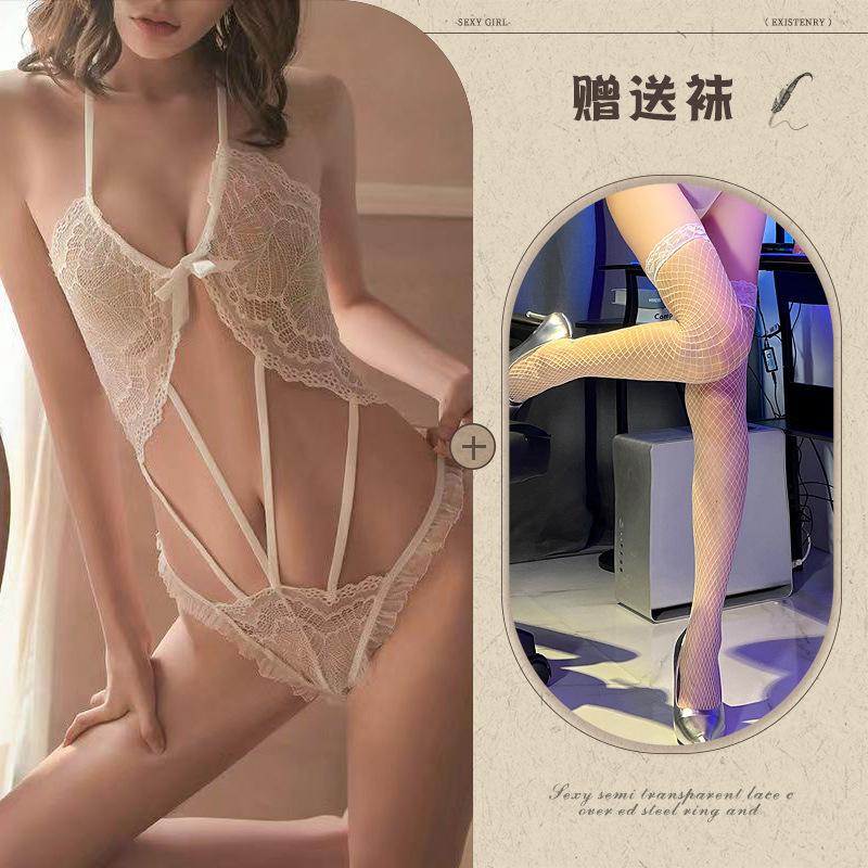 Night listening incense new sexy underwear sexy lace temptation perspective hot couple flirting pajamas onesie set