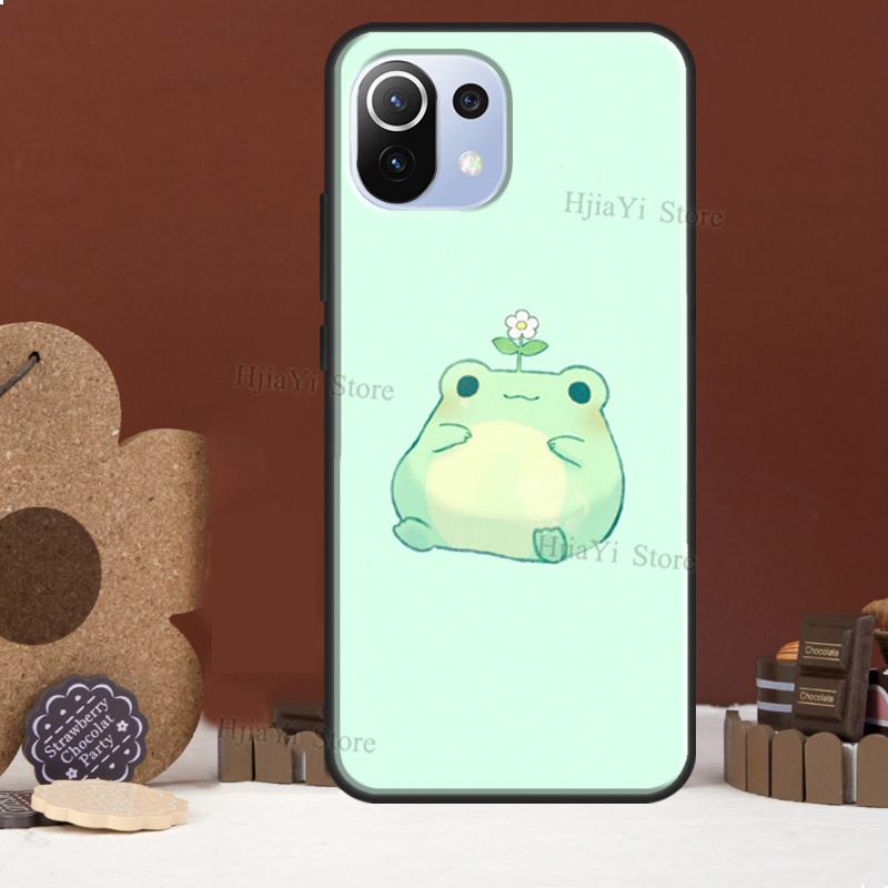 Cute Green Frog Phone Case For Xiaomi Mi 11 Lite 11Ultra 9T 10T 11T Pro POCO M3 M4 X3 Pro F3 Cover Coque