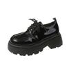 British Style Lace-up Small Leather Shoes Women's Autumn 2025 New French Patent Leather Round Head Single Shoes Loafers