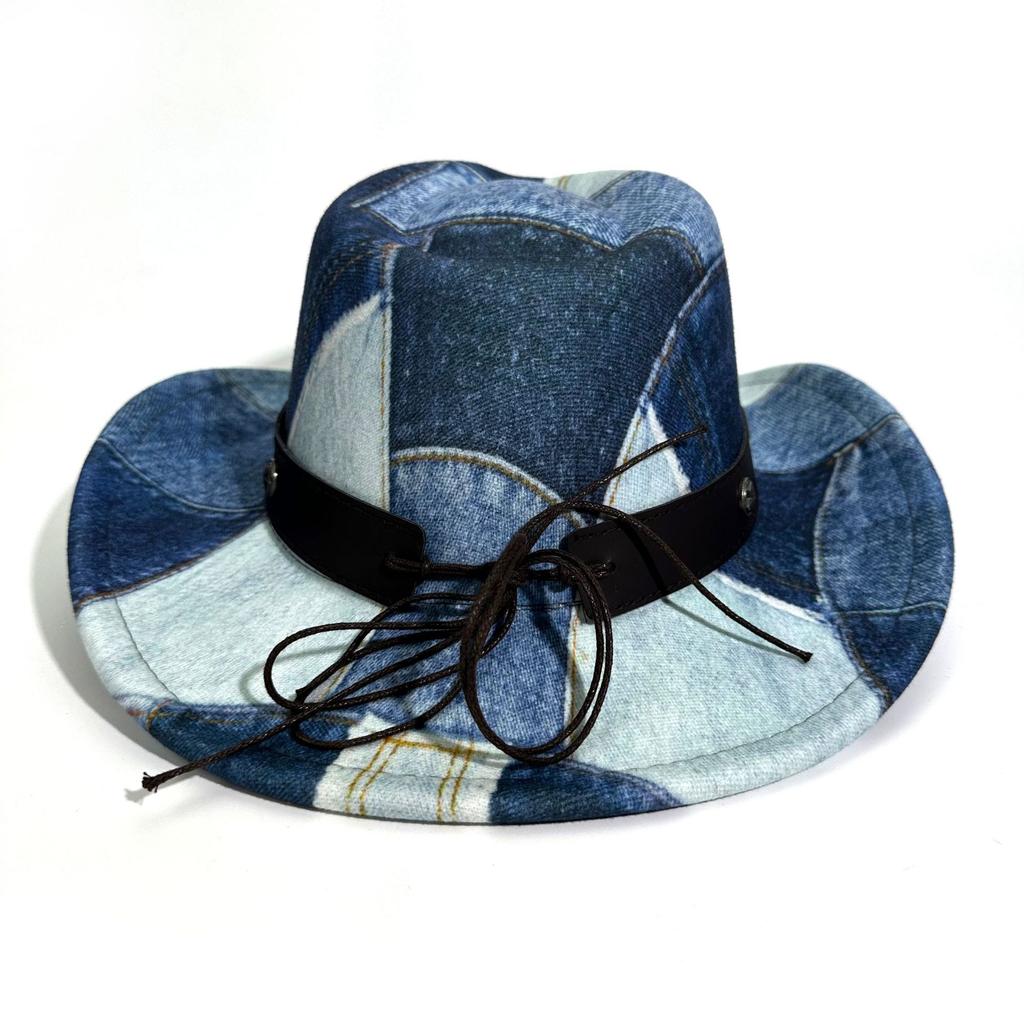 Western Cowboy Hat Retro Retro Color Matching Peach Heart Top Jazz Hat Mountaineering Top Hat