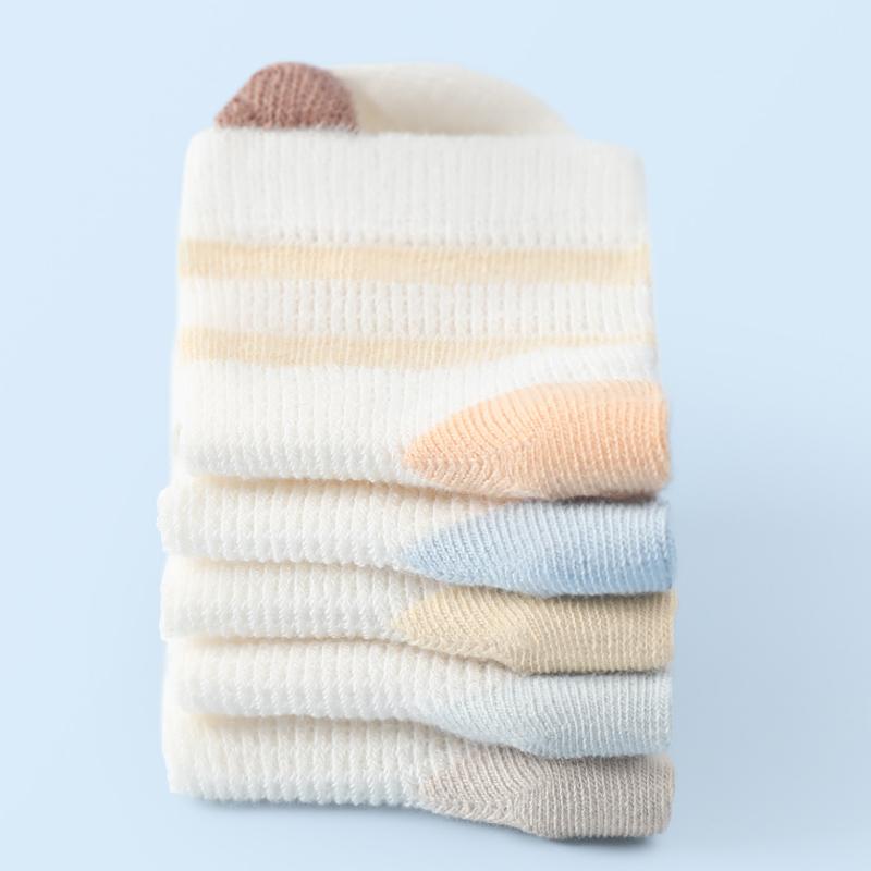 Cute Baby Summer Mesh Socks Fashion Tripe Boy Girl Thin Breathable Short Socks 0-5 Years Kids Cotton Socks
