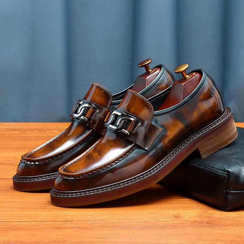Fashion 2024 New Shoes For Men Loafers Mens Dress Shoes Leather Shoes Man Male Genuine Leather Social Shoes
