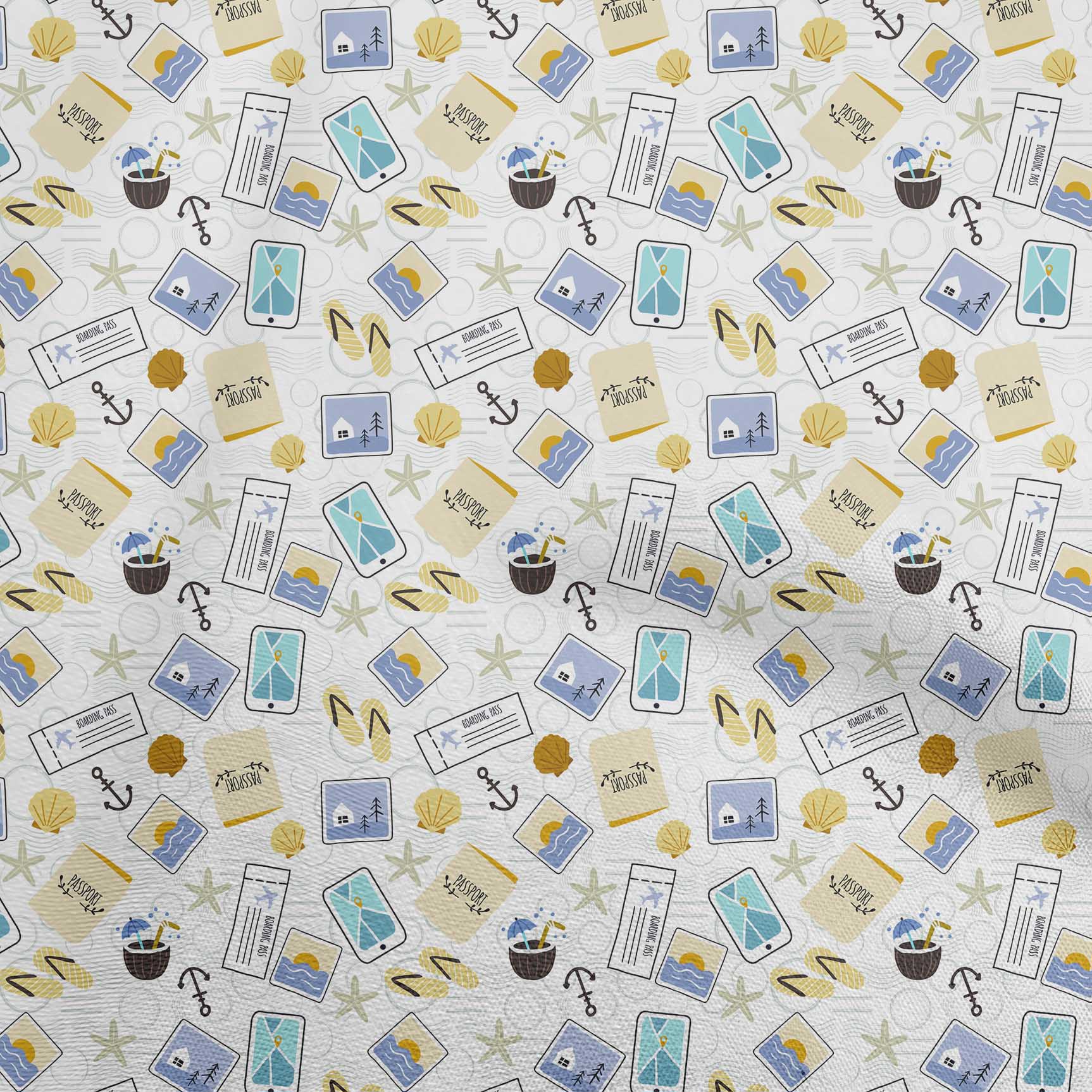 

oneOone Дорожня тканина Cotton Flex Medium Blue для пошиття тканини для рукоділля з принтом у дворі 40 дюймів 42 Inch Wide - Viscose Chiffon жовтий