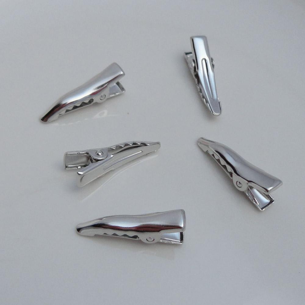 200PCS/bag 2.5cm Teethed Single Prongs Metal Alligator Hair Clips Plain Duckbill Hair Barrettes for Handmade Hair Jewelry