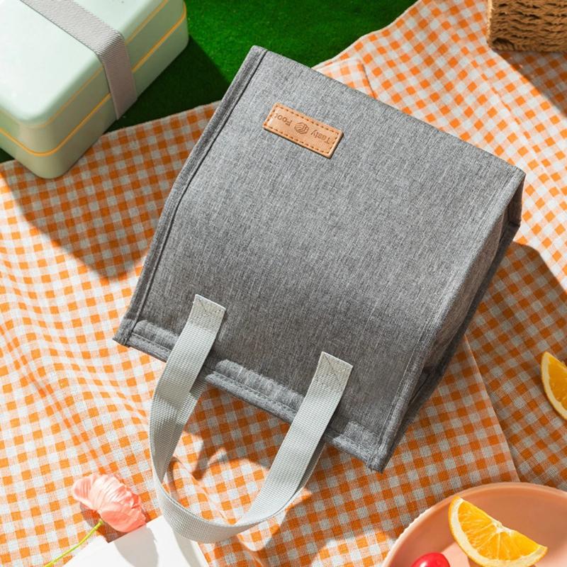 Handheld Large Capacity Lnsulated Lunch Bag Lnsulation Bento Pack Aluminum Foil Rice Bag Meal Pack Ice Pack Student Bento Lunch Handbag Insulation