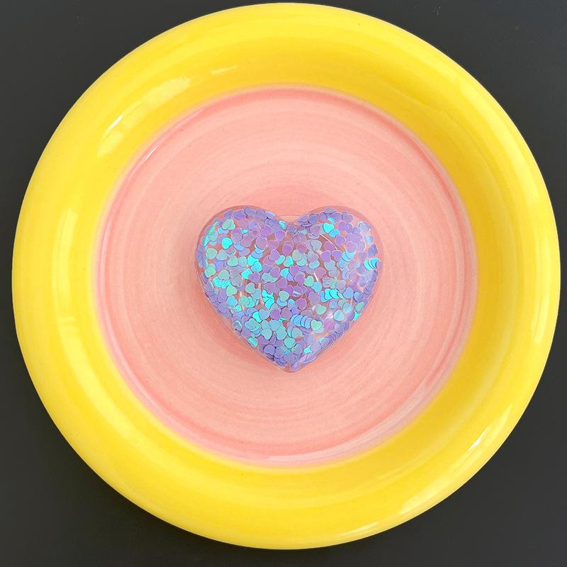 

Creative Sequined Love Mobile Phone Airbag Bracket Wind Retractable Lazy Portable Support Watching Drama Paste Type
