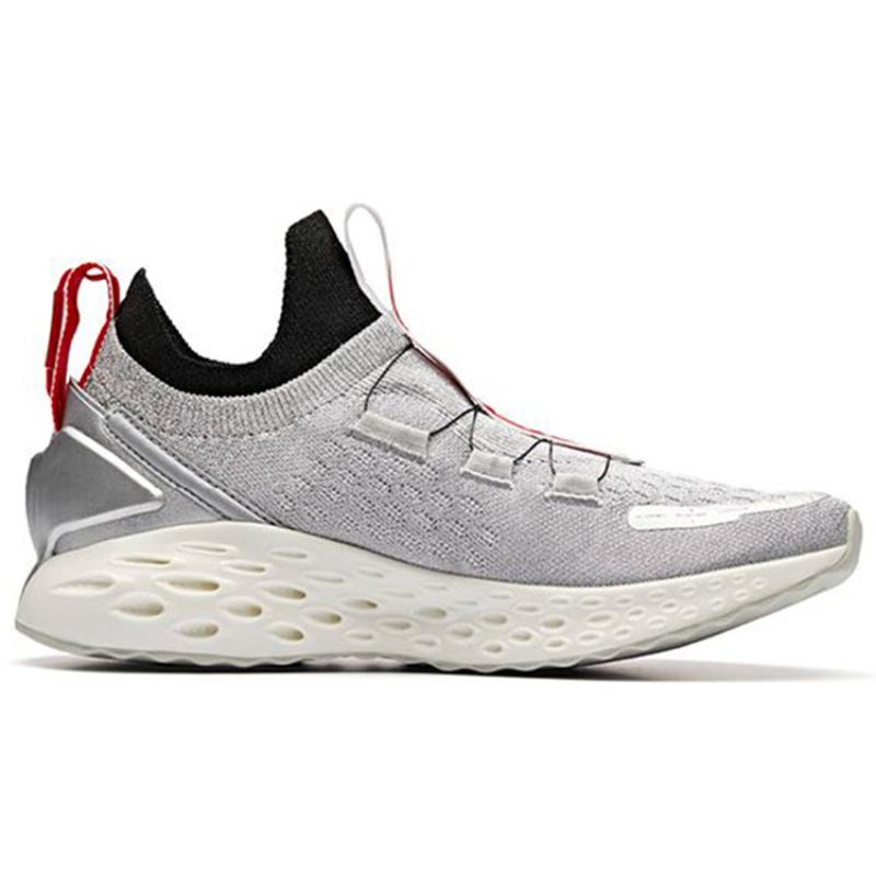Nasa x Anta Cushioning Anti-Slip And Wear-Resistant Mid-Top Running Shoes Women's Gray Silver Sneakers 12915580-1