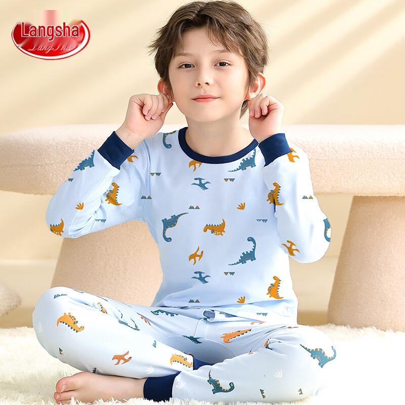 LANGSHA Boys' Pure Cotton Thermal Underwear Set